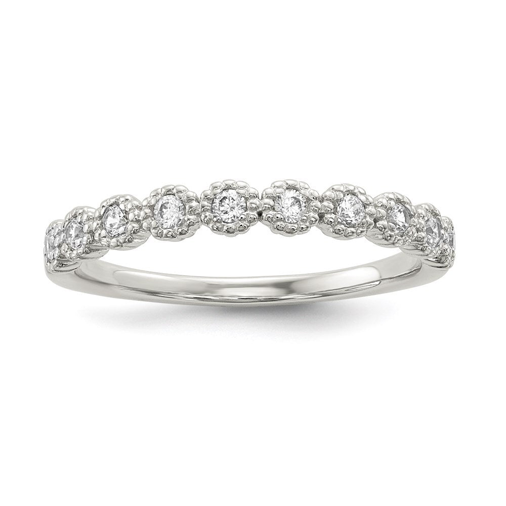 Sterling Silver Cubic Zirconia Ring Size 8