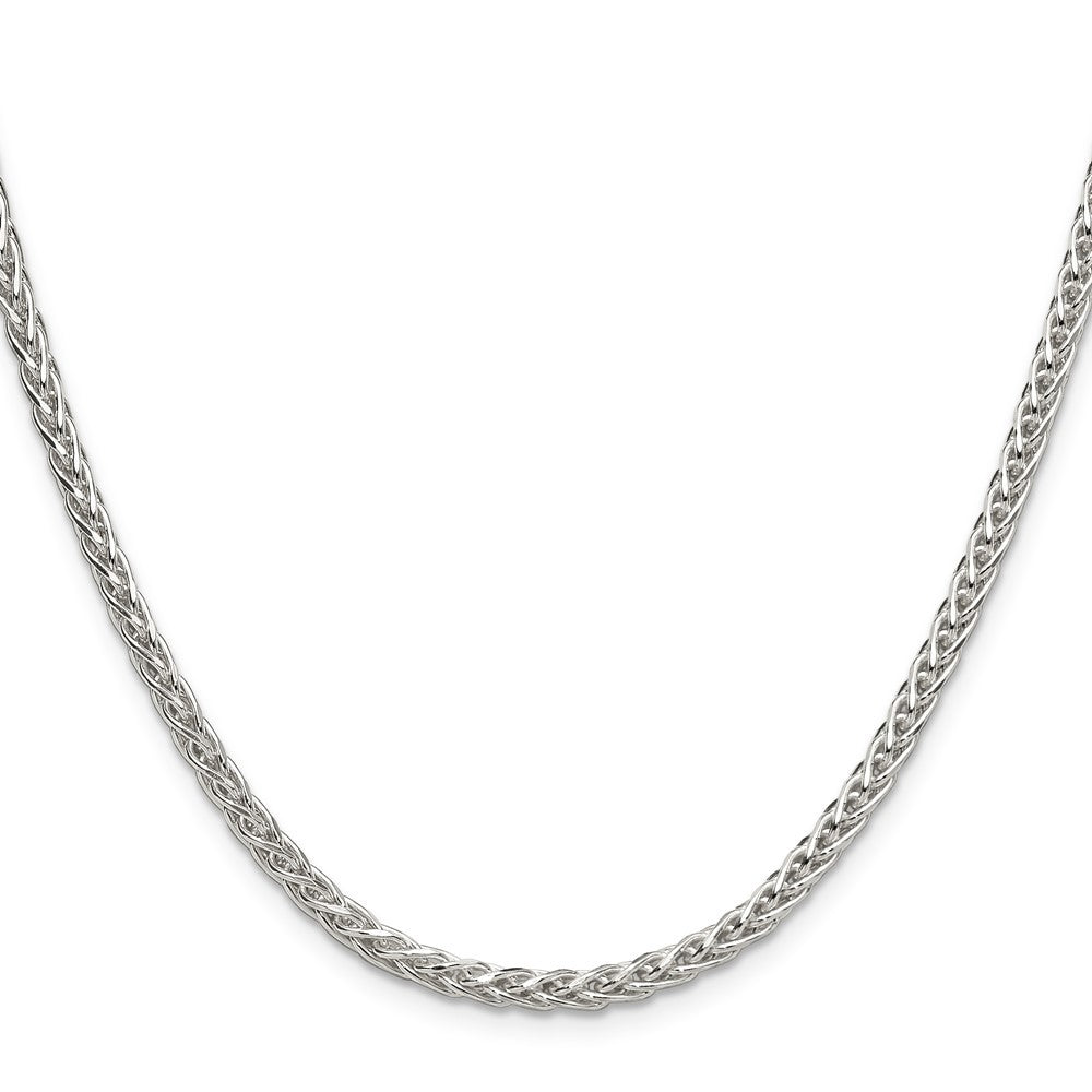 Sterling Silver 3.5mm Diamond-cut Square Spiga Chain Necklace