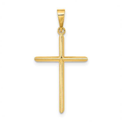 14k Yellow Gold Polished Cross Pendant
