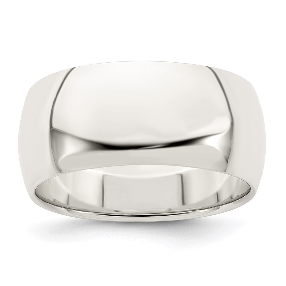 Sterling Silver 9mm Half Round Size 12 Band Ring
