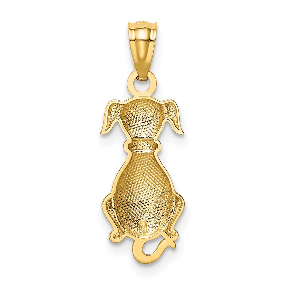 14k Yellow Gold Polished Sitting Dog Pendant for Women