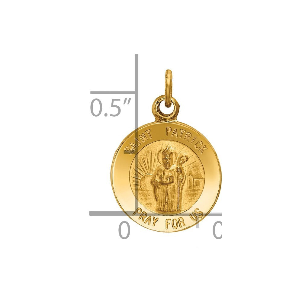 14k Yellow Gold Saint Patrick Medal Charm