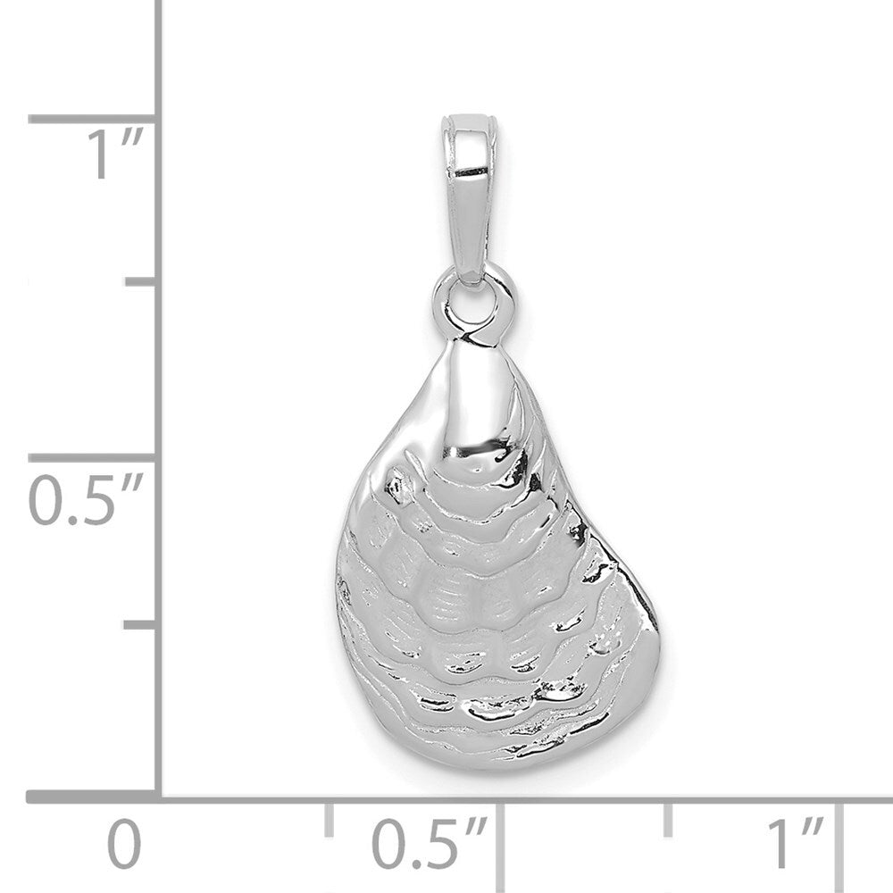 14k White Gold Oyster Shell Pendant for Women