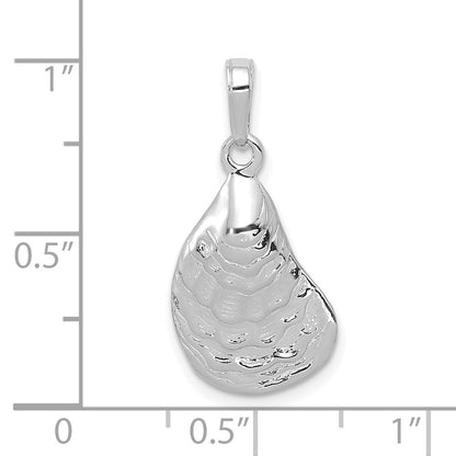 14k White Gold Oyster Shell Pendant for Women
