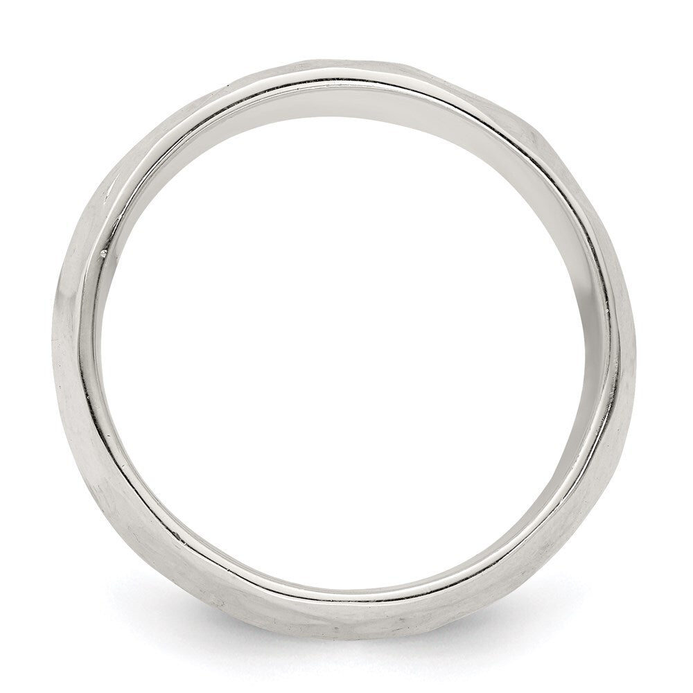 Sterling Silver Hammered Polished Ring