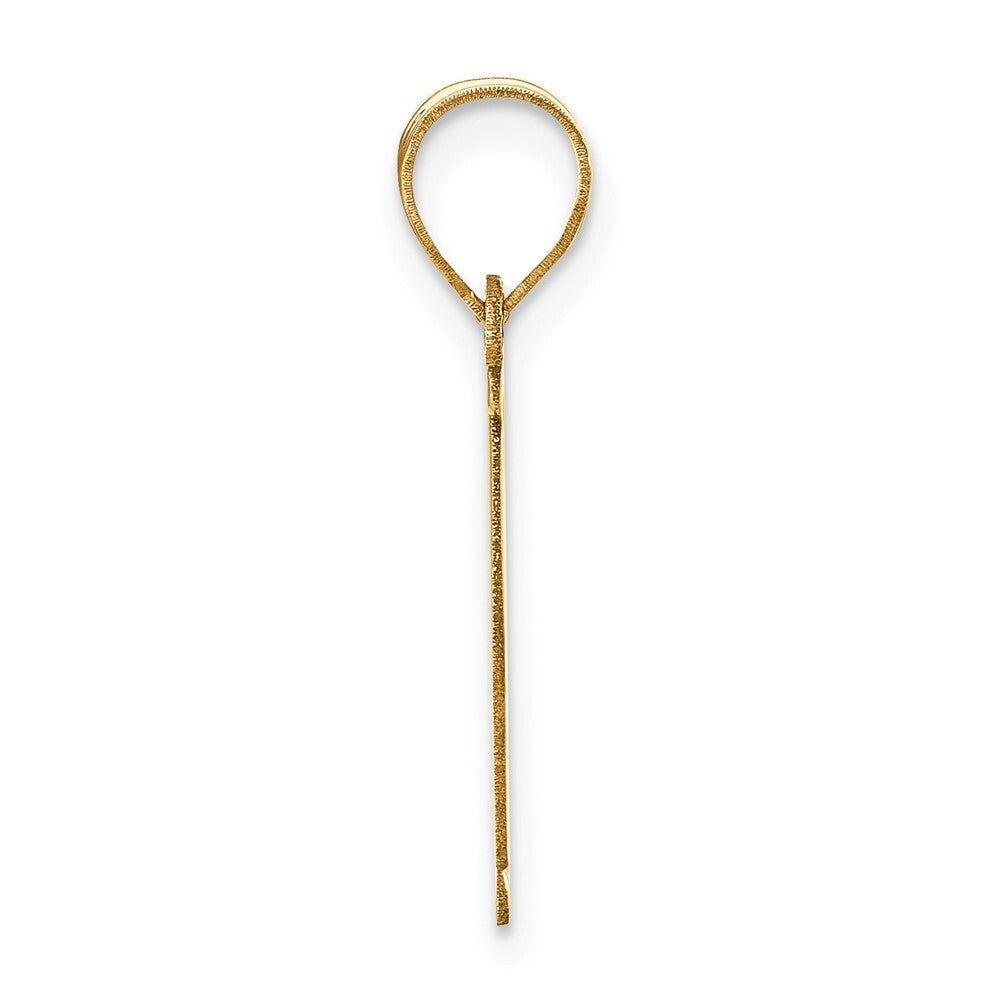 14k Yellow Gold Polished Letter E Initial Pendant for Women