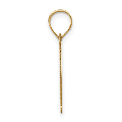14k Yellow Gold Polished Letter E Initial Pendant for Women