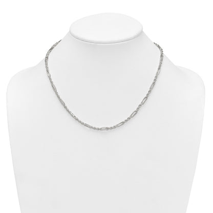 Sterling Silver Polished 4.0mm Figaro Rope 18 Inch Necklace