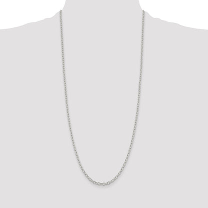Sterling Silver 3.4mm Oval Cable Chain