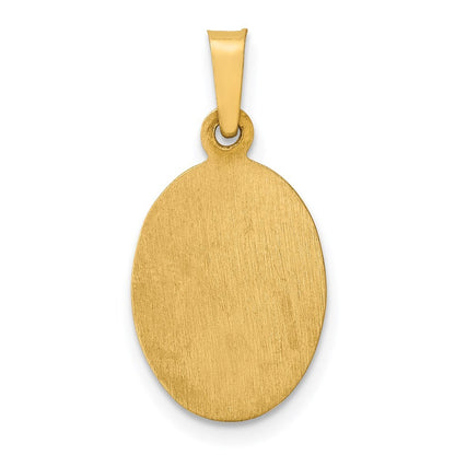 14k Yellow Gold Polished and Satin St Jude Thaddeus Medal Hollow Pendant