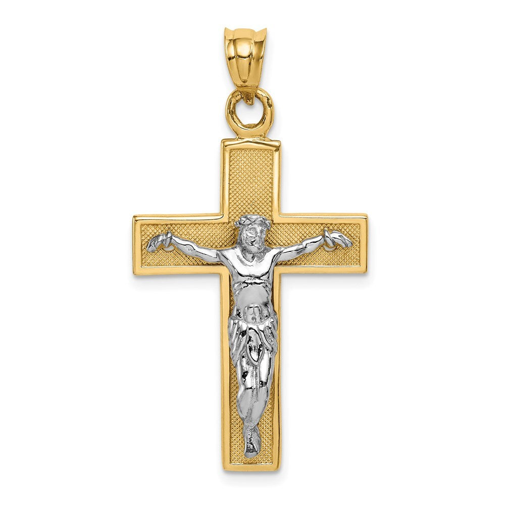 14k Two-tone Gold Crucifix Pendant for Women