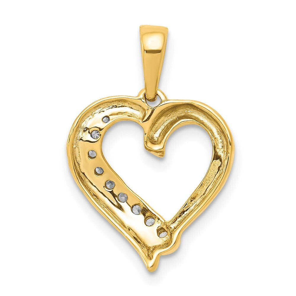 14k Yellow Gold 1/10ct. Diamond Heart Pendant for Women
