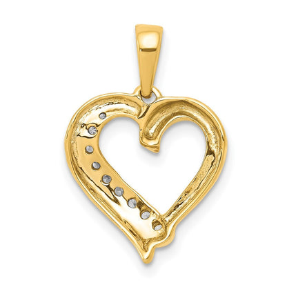14k Yellow Gold 1/10ct. Diamond Heart Pendant for Women
