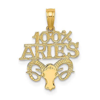 14k Yellow Gold 100% ARIES Zodiac Charm