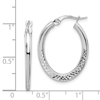 14K White Gold Hoop Earrings Gift for Women