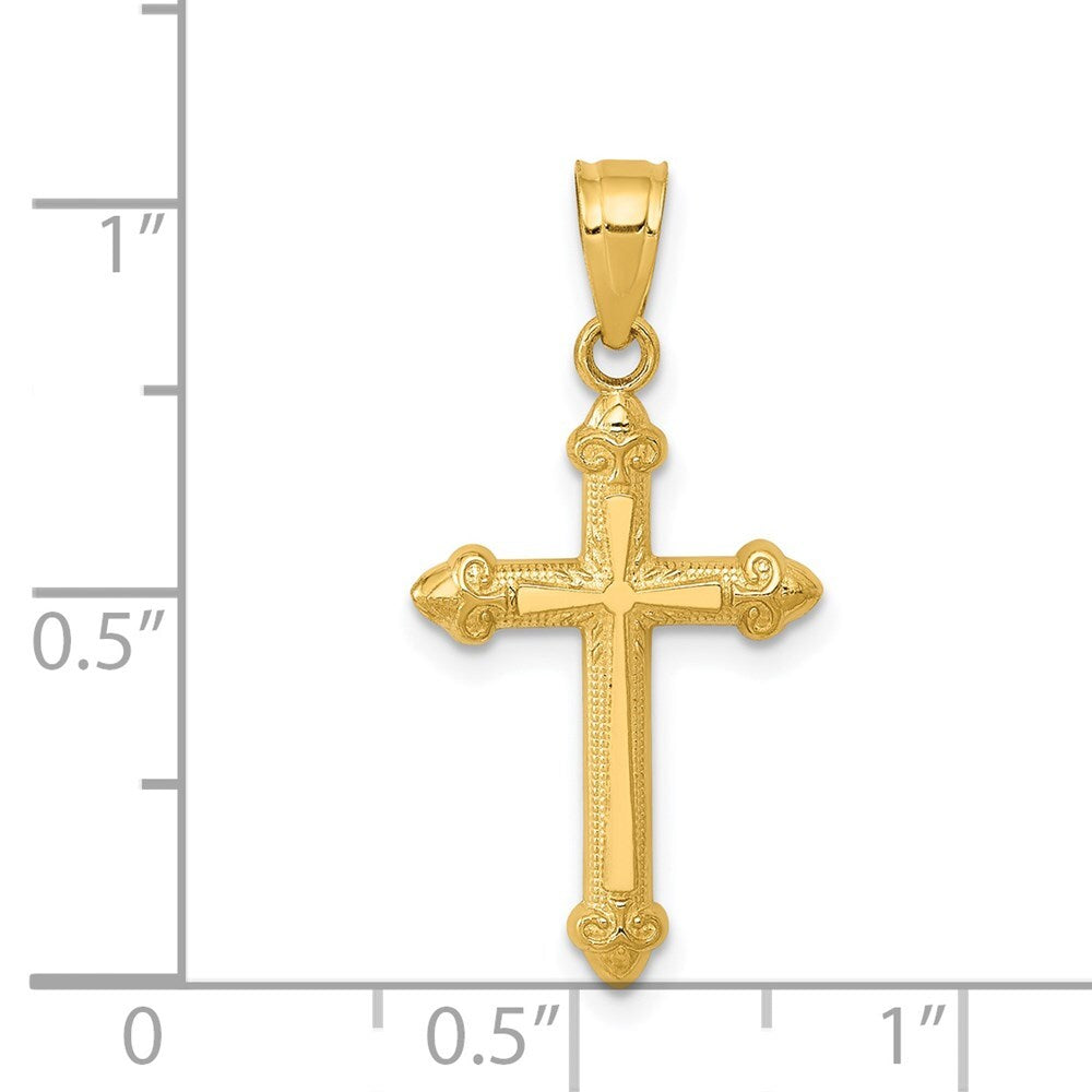 14k Yellow Gold Passion Cross Pendant for Women