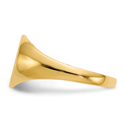 14K Yellow Gold 9.5x10.0mm Open Back Signet Ring
