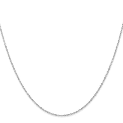 14K White Gold 14" Carded .95mm Cable Rope Chain Necklace