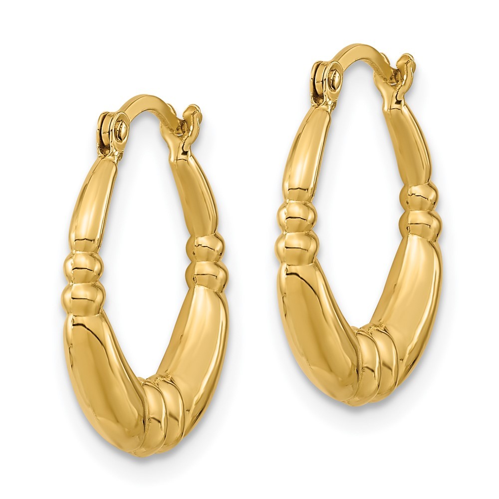 14k Yellow Gold Polished Hoop Earrings
