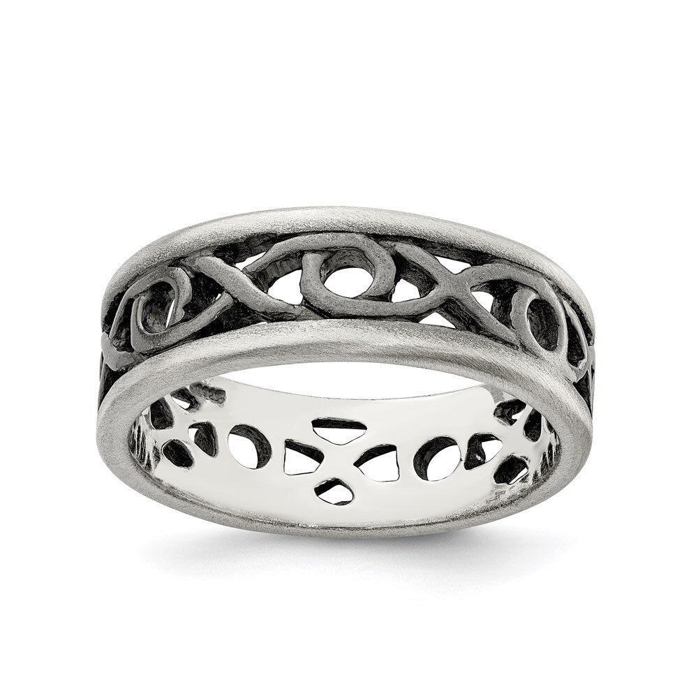 Sterling Silver X&O Design Ring Size 10