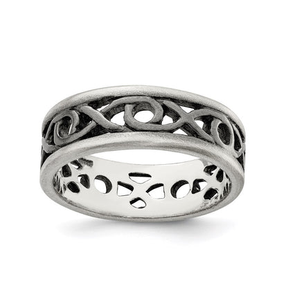 Sterling Silver X&O Design Ring Size 10