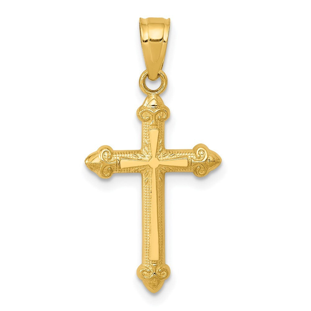 14k Yellow Gold Passion Cross Pendant for Women