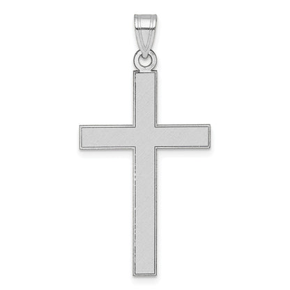 14k White Gold Florentine Satin Cross Pendant