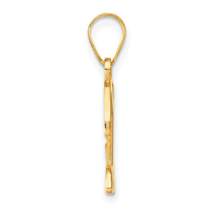 14k Yellow Gold Script Letter Z Initial Pendant with Diamond for Women