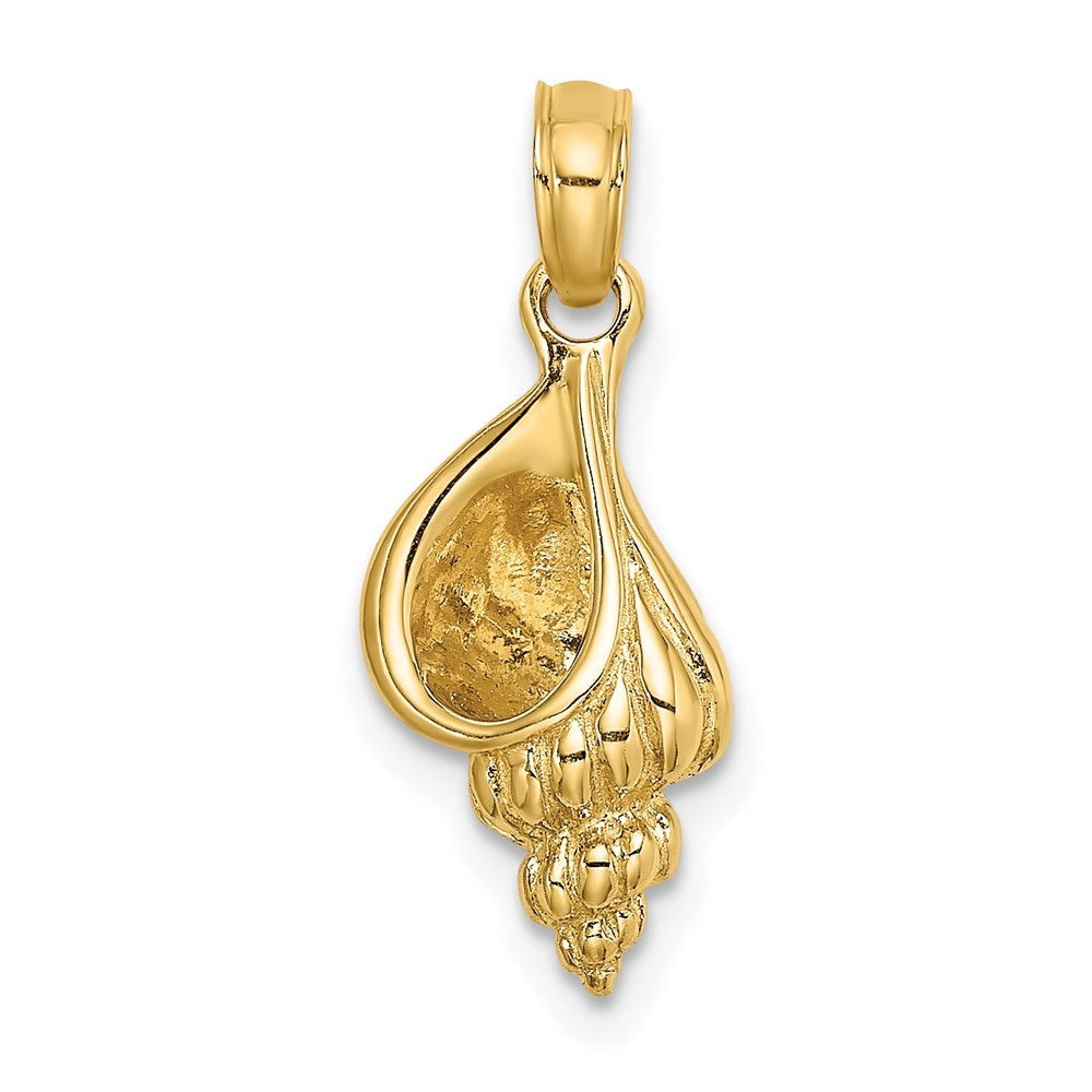 14k Yellow Gold 3-D Mini Conch Shell Charm Pendant