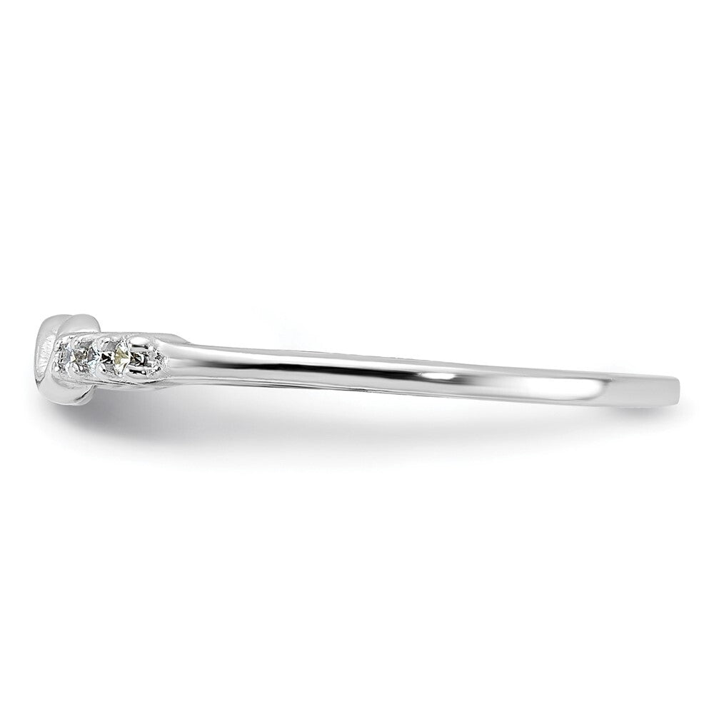 Sterling Silver Rhodium Plated Cubic Zirconia Infinity Ring Size 8