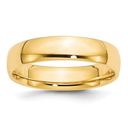14K Yellow Gold Yellow Gold 5mm Lightweight Comfort Fit Wedding Band Size 7