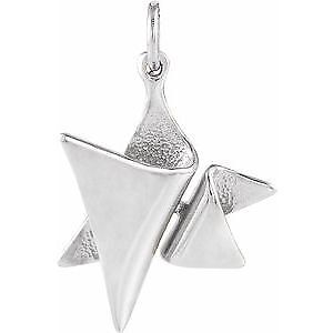 14k White Gold 19x17 mm Star of David Pendant