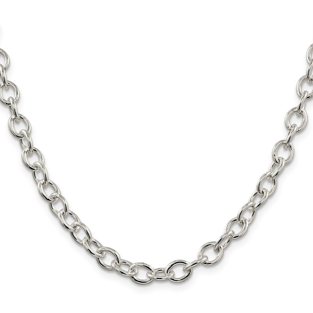 Sterling Silver 6.8mm Oval Cable Chain Necklace