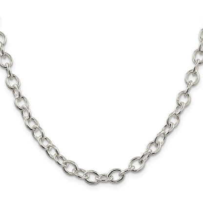 Sterling Silver 6.8mm Oval Cable Chain Necklace