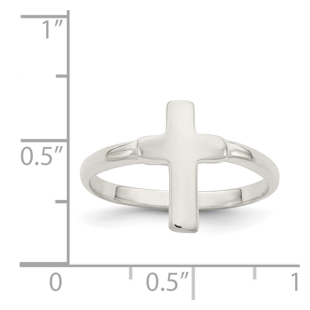 Sterling Silver Solid Cross Ring Size 6