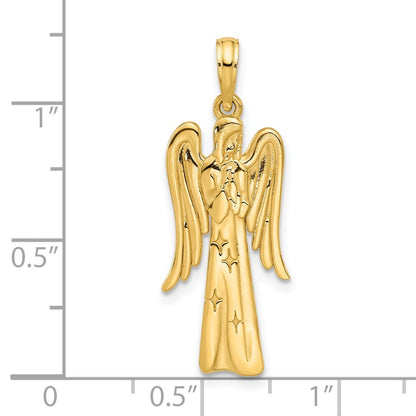 14k Yellow Gold Fancy Angel Charm