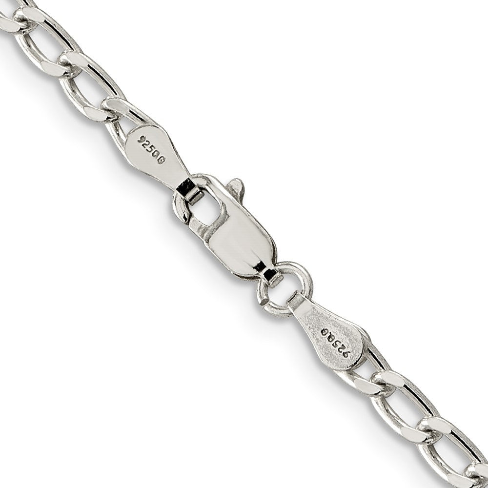 Sterling Silver 3.2mm Open Elongated Link Chain Necklace