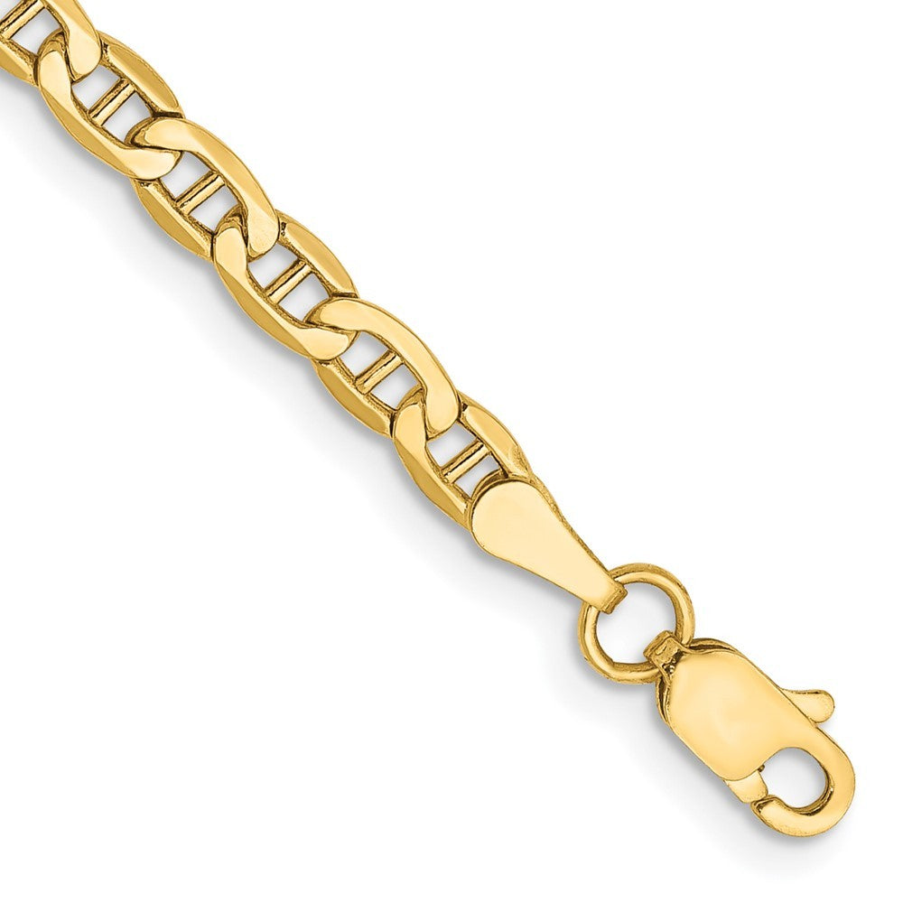 14k Yellow Gold 9 inch 3.2mm Semi-Solid Anchor Anklet