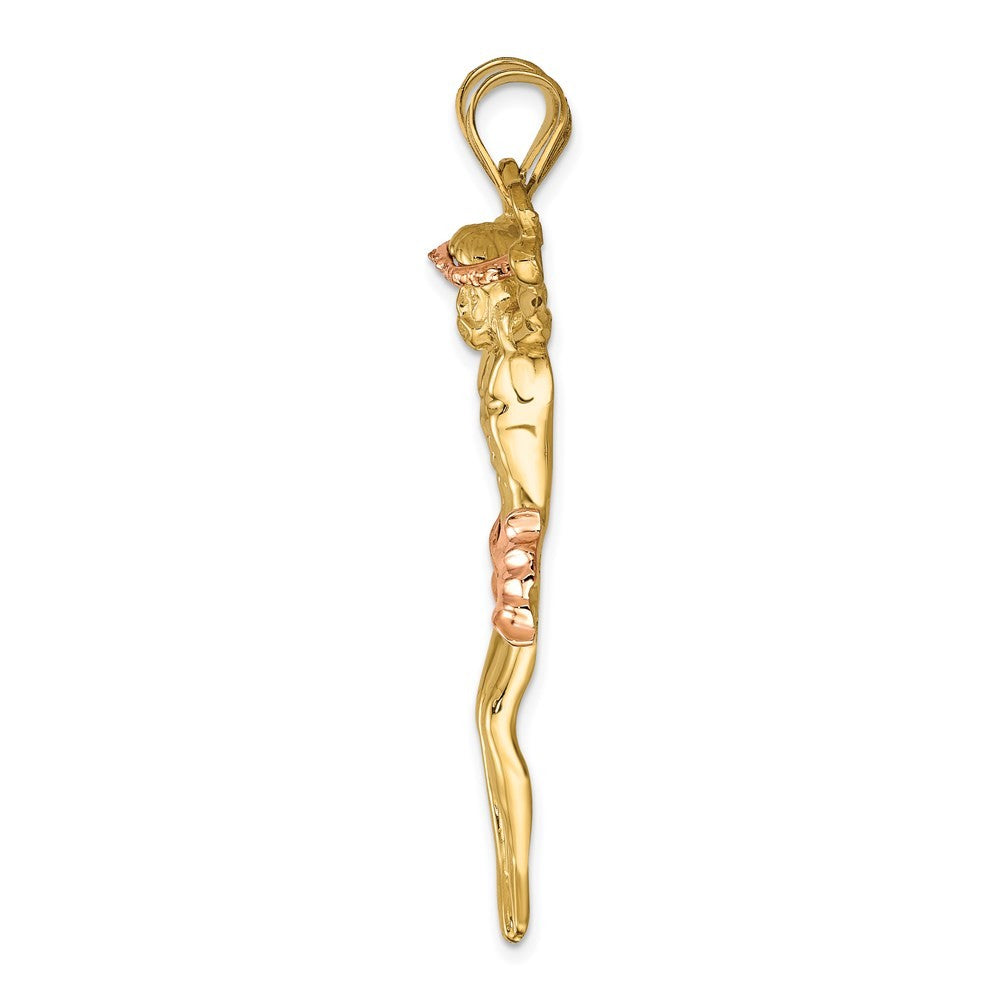 14k Two-Tone Gold Rose Corpus Pendant