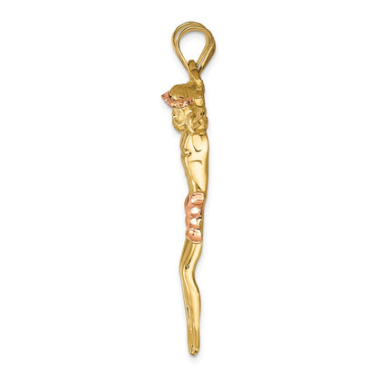 14k Two-Tone Gold Rose Corpus Pendant