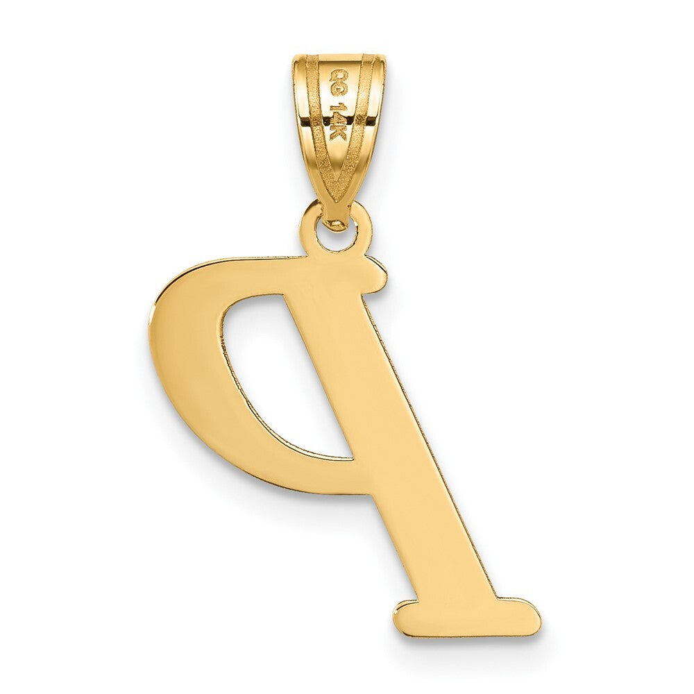 14k Yellow Gold Polished Letter P Initial Pendant for Women