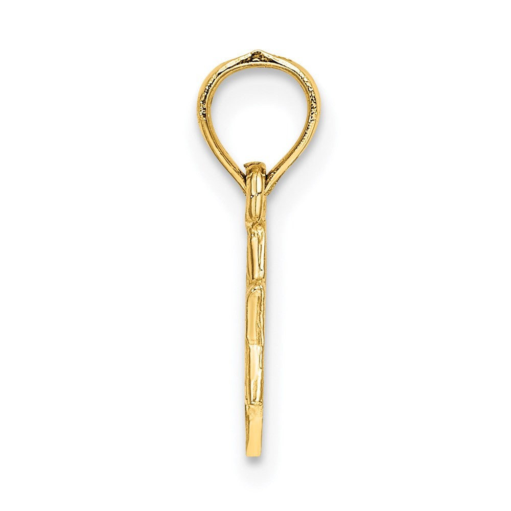 14k Yellow Gold Mini Star Of David w/ Engraved Swirl Charm
