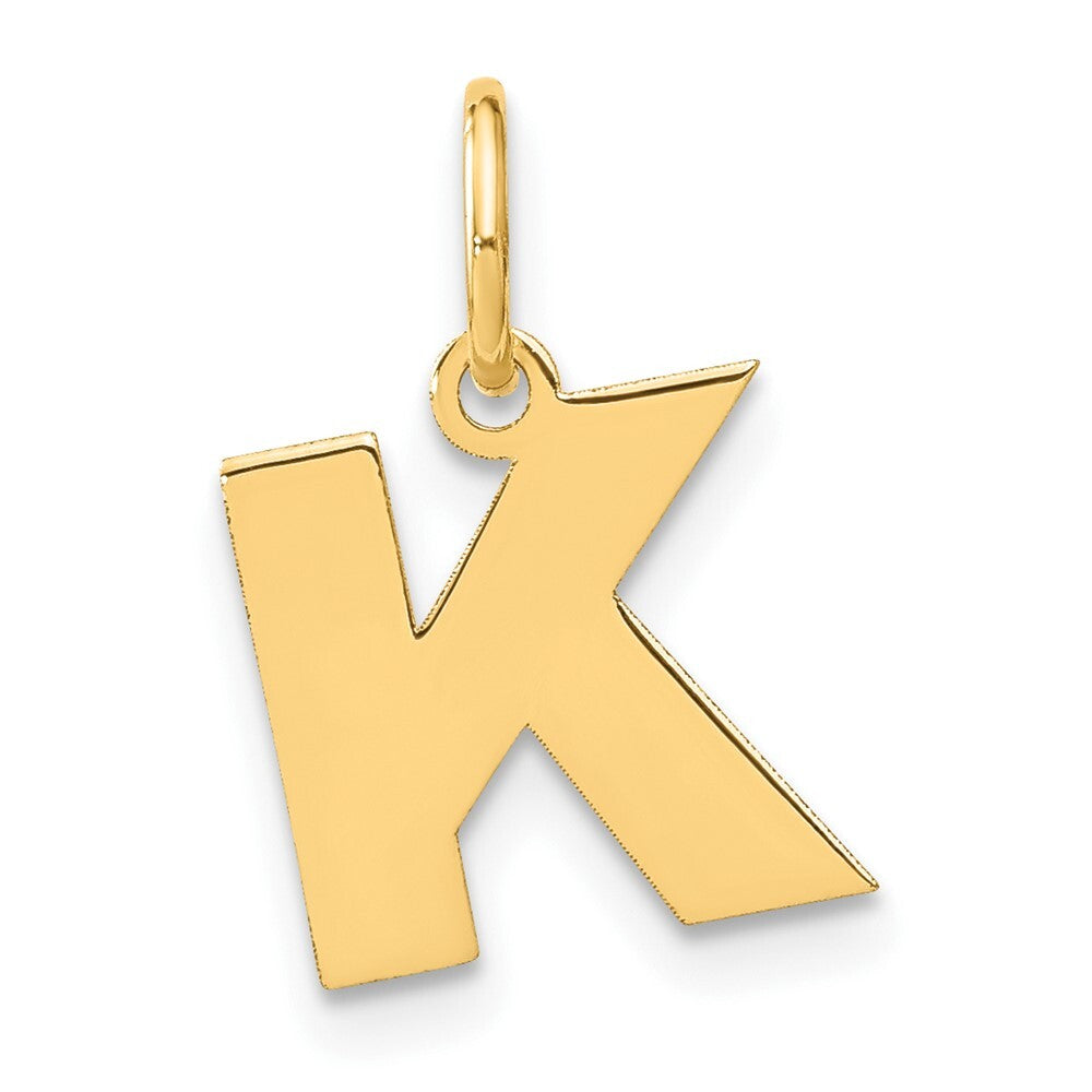 14k Yellow Gold Letter K Initial Pendant for Women