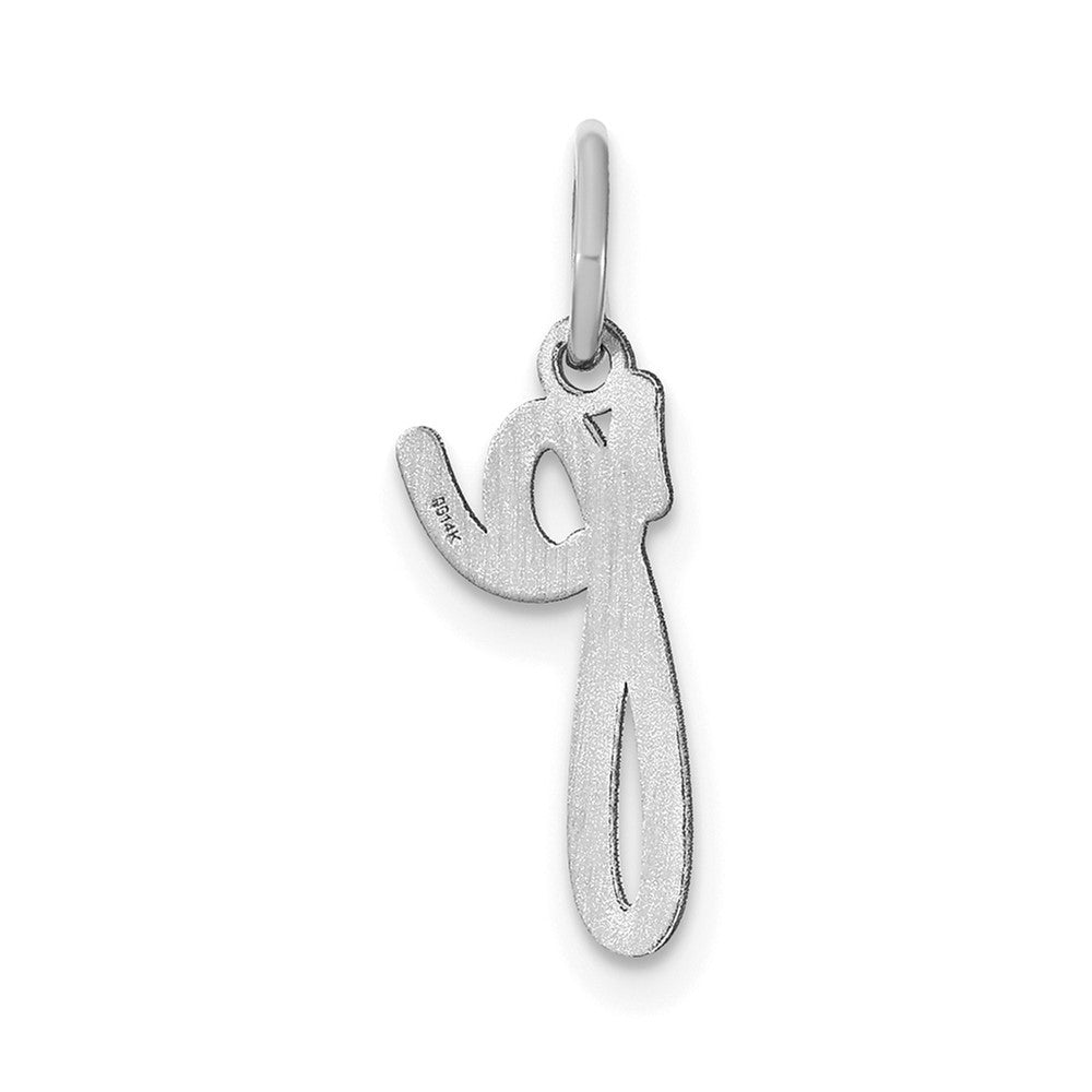 14k White Gold Lower case Letter P Initial Charm Pendant