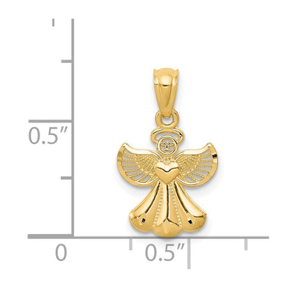 14k Yellow Gold Polished Angel Pendant for Women