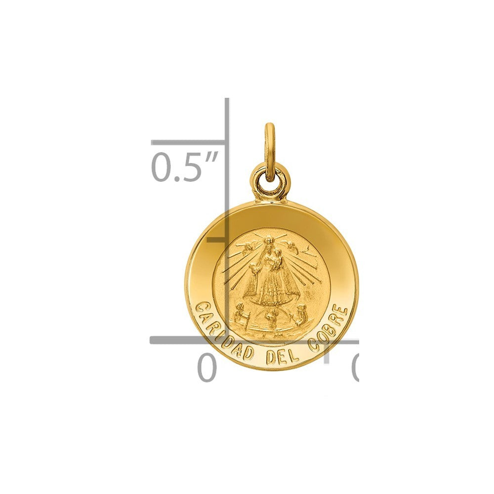 14k Yellow Gold Caridad Del Cobre Medal Charm