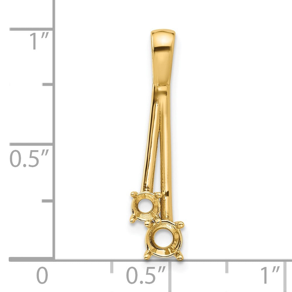14k Yellow Gold Diamond Two Stone Pendant Mounting