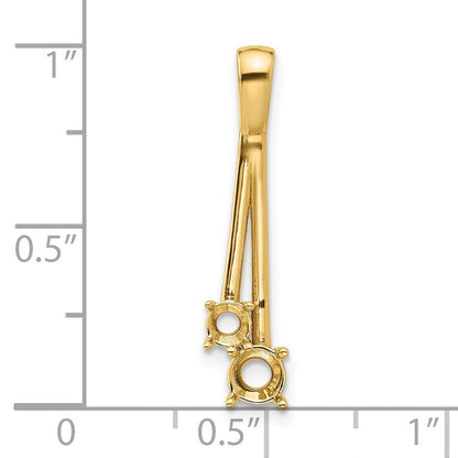 14k Yellow Gold Diamond Two Stone Pendant Mounting