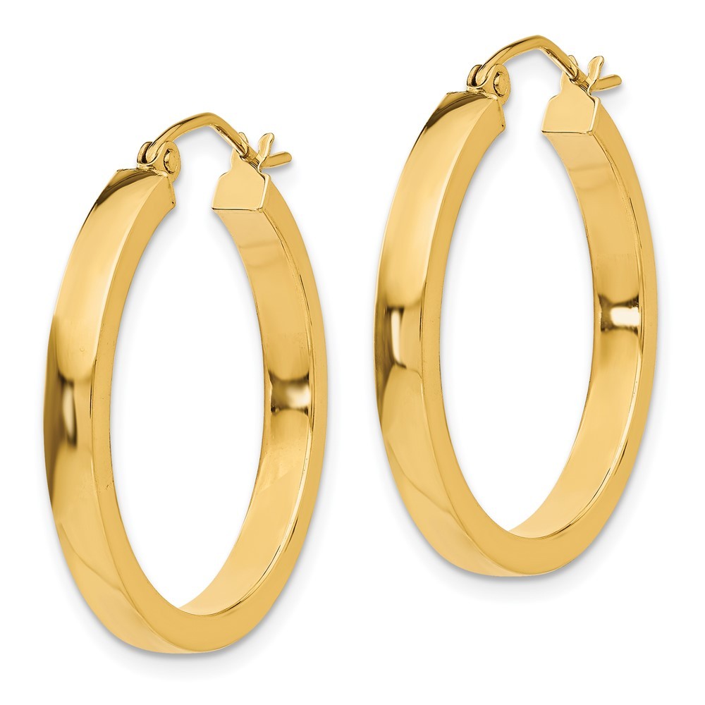 14k Yellow Gold 2x3mm Square Tube Hoops
