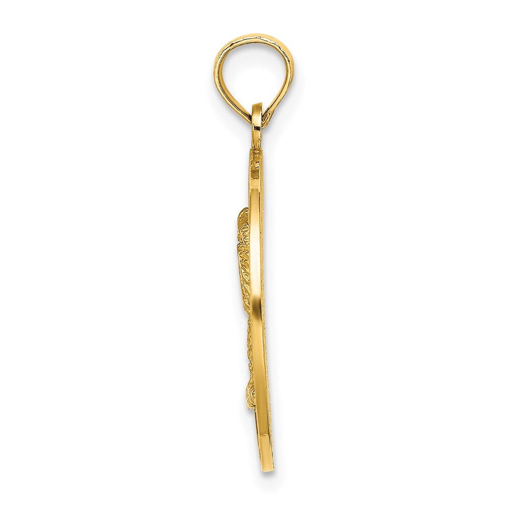 14k Yellow Gold BEAUFORT SC Palm Tree Charm Pendant for Women